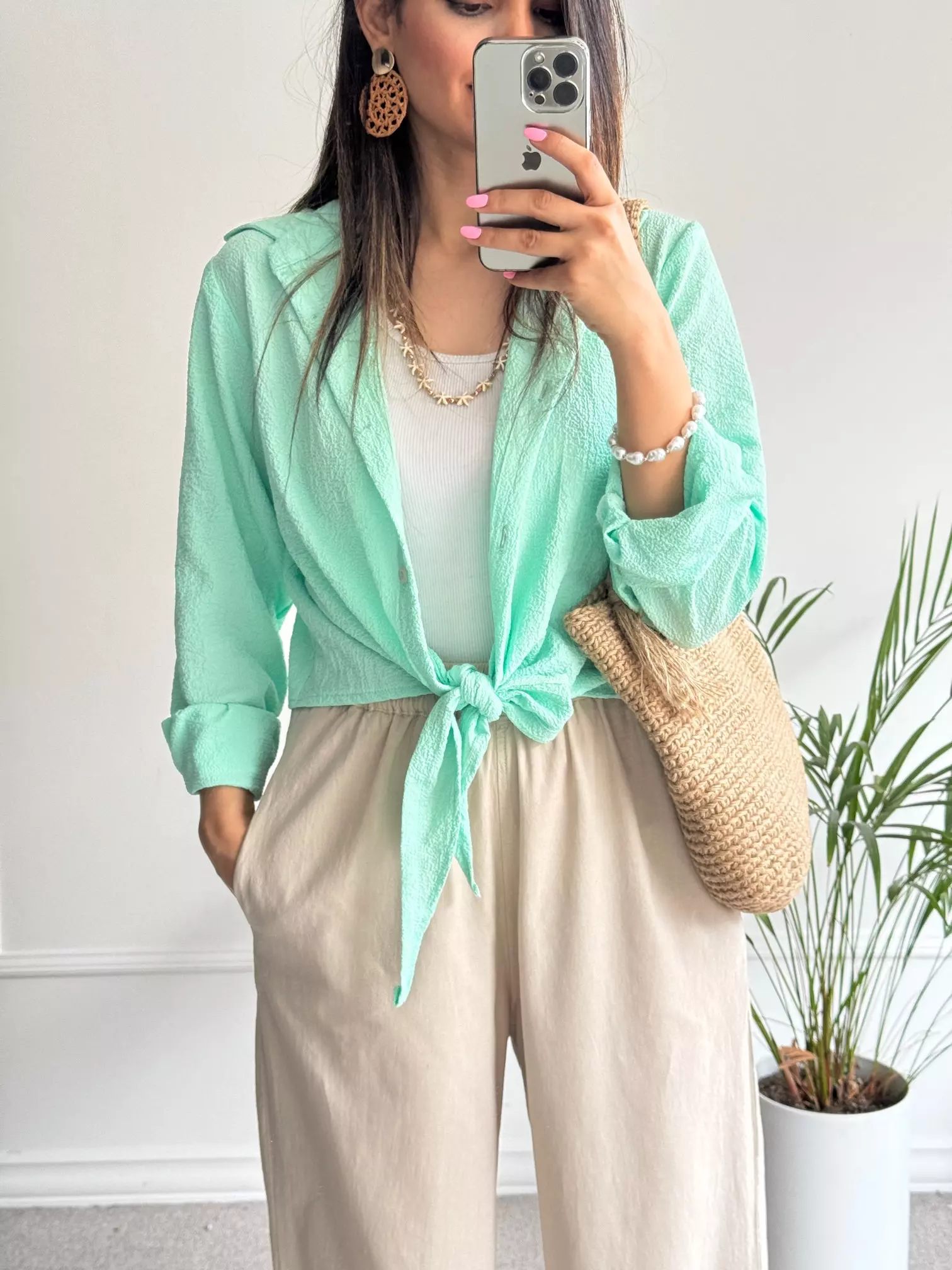 شومیز گره ای یاشیل